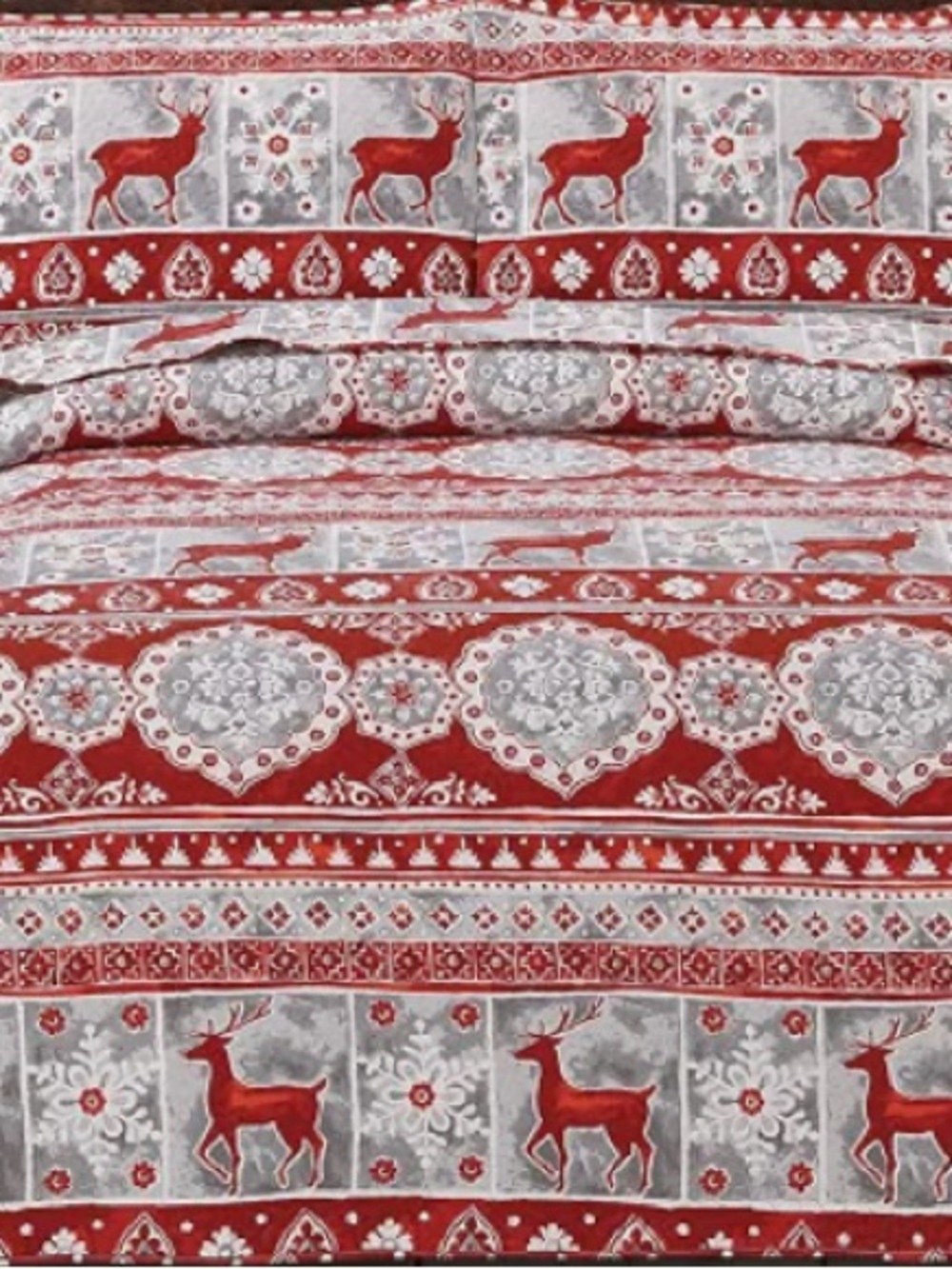 (Queen) Holiday Reindeer Bed Spread Set